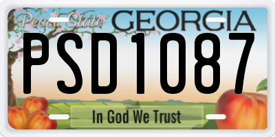 GA license plate PSD1087