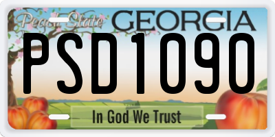 GA license plate PSD1090