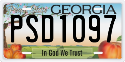 GA license plate PSD1097