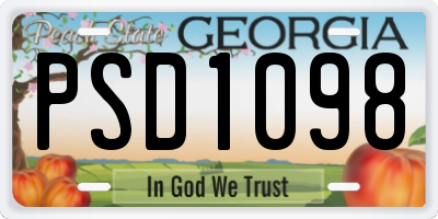GA license plate PSD1098