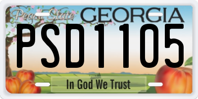 GA license plate PSD1105