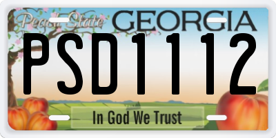 GA license plate PSD1112