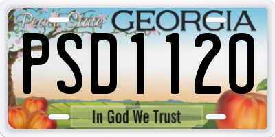 GA license plate PSD1120