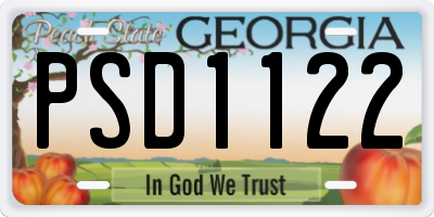 GA license plate PSD1122