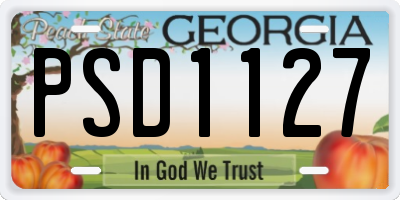 GA license plate PSD1127
