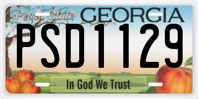 GA license plate PSD1129