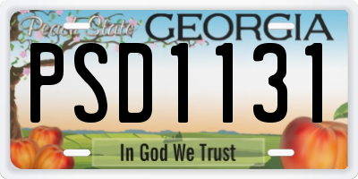 GA license plate PSD1131