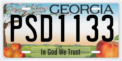GA license plate PSD1133