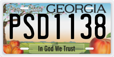 GA license plate PSD1138