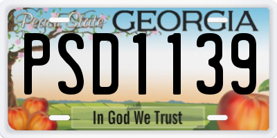 GA license plate PSD1139