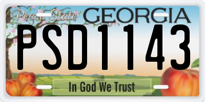 GA license plate PSD1143