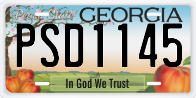 GA license plate PSD1145
