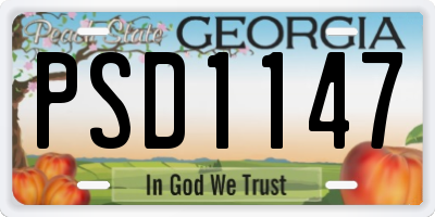 GA license plate PSD1147