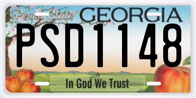 GA license plate PSD1148