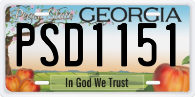 GA license plate PSD1151