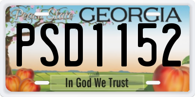 GA license plate PSD1152