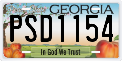 GA license plate PSD1154
