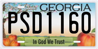 GA license plate PSD1160