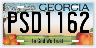 GA license plate PSD1162