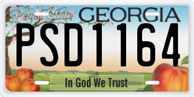 GA license plate PSD1164