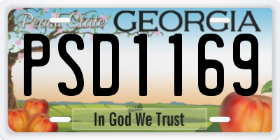 GA license plate PSD1169