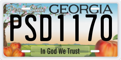 GA license plate PSD1170