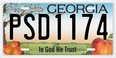 GA license plate PSD1174