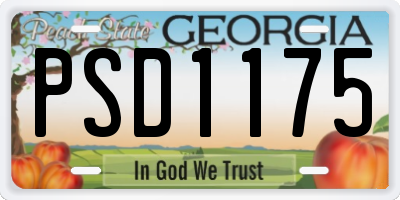 GA license plate PSD1175