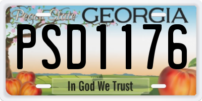 GA license plate PSD1176