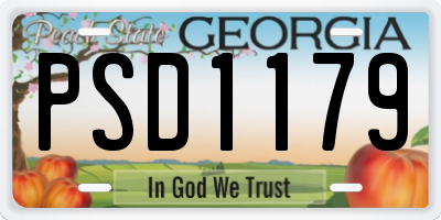 GA license plate PSD1179