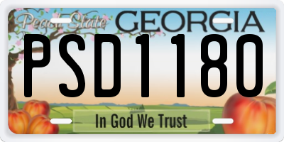 GA license plate PSD1180