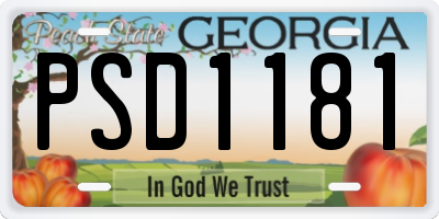 GA license plate PSD1181