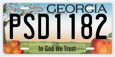 GA license plate PSD1182