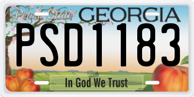 GA license plate PSD1183