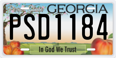 GA license plate PSD1184
