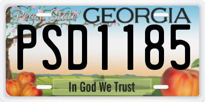 GA license plate PSD1185