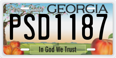 GA license plate PSD1187