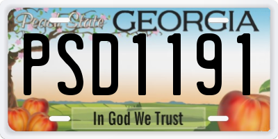 GA license plate PSD1191