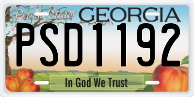 GA license plate PSD1192