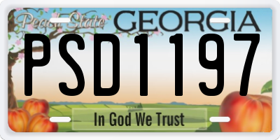 GA license plate PSD1197
