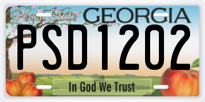 GA license plate PSD1202