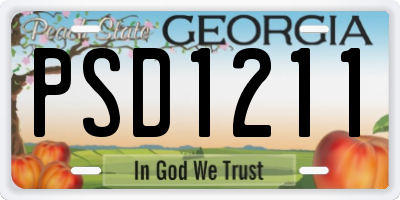 GA license plate PSD1211