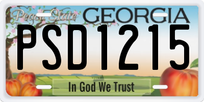 GA license plate PSD1215