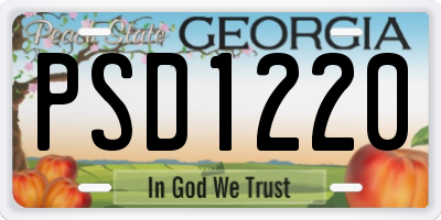 GA license plate PSD1220