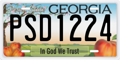 GA license plate PSD1224