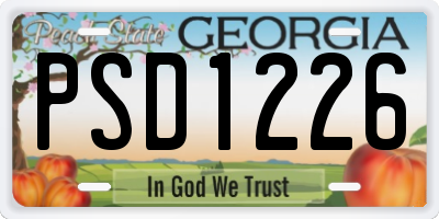GA license plate PSD1226