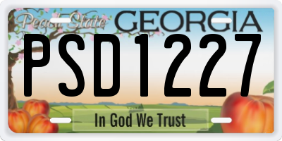 GA license plate PSD1227