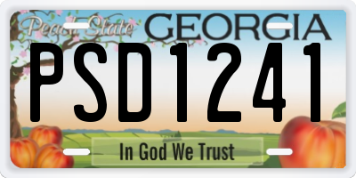 GA license plate PSD1241
