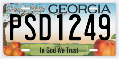 GA license plate PSD1249