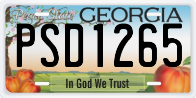 GA license plate PSD1265